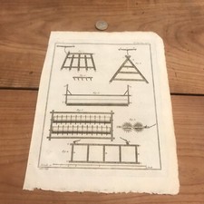 gravure ancienne 18 eme N290 outil