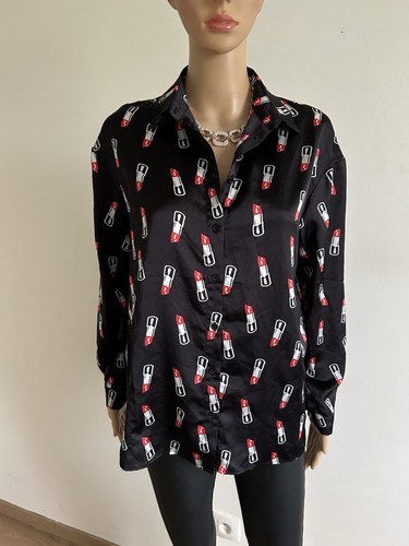 Chemise noire imprimée - chemise, et