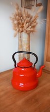 Théière Émaillée Rouge Vintage Retro Industrielle 