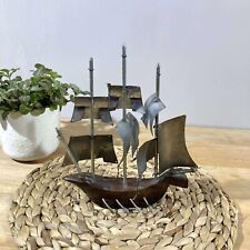 Maquette de Bateau Vintage en Bois et Métal - Décoration Nautique Rétro 1930