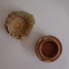 2 cendriers ashtrays céramique grès marbre fait main XXe art déco PN France