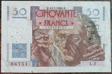 Billet 50 francs LE VERRIER 14 - 3 - 1946 France L.2