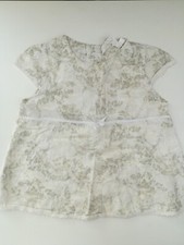 Kidkanai 3 ans fille : Tunique fleuris blanc et beige vêtement blouse été 3ans