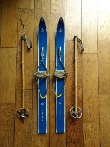 Ancien ski enfant bois - enfant,