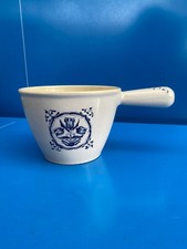 ⚜️ Poêlon à fondue en fonte émaillée vintage Le Creuset modèle Delft Blue