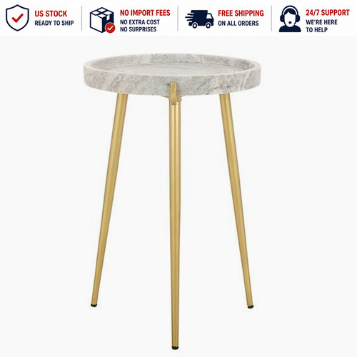 Drielle round marble top - round, side