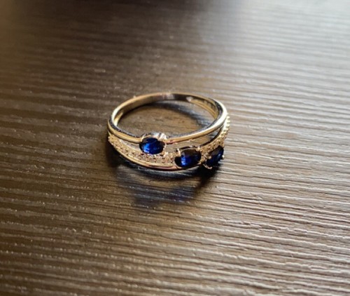 Bague trio saphir blanc - saphir, or