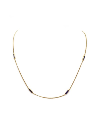 Collier lapis lazuli chaine - , en