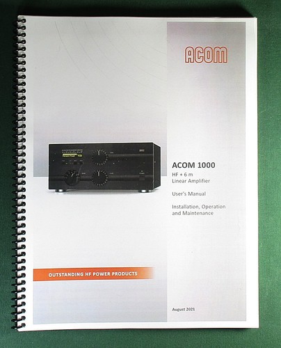 Acom 1000 user manual - 1000, user's
