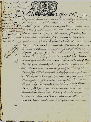 1706 rouen vente écuyers - rouen,