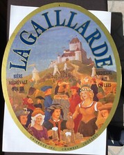 CARTON DOUBLE FACE LA GAILLARDE BIERE MEDIEVALE SUR LIÉ DE CHAMBLY QUEBEC BEER