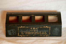 Boite thé présentoir bois noir L'Impérial rétro Vintage  Shabby Chic Tea Caddy