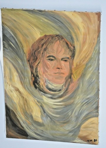 Ancien tableau toile portrait - ancien,