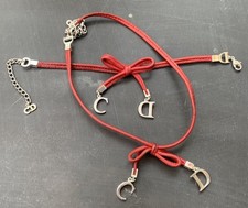 COLLIER  Et Bracelet CUIR  ROUGE  CHRISTIAN  DIOR