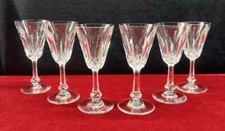 BACCARAT TOURVILLE 6 WINE CRYSTAL GLASSES VERRES A VIN CRISTAL TAILLÉ ART DECO B