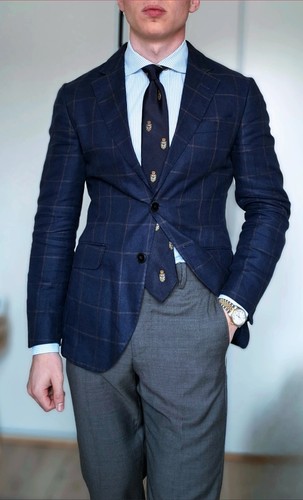 Blazer hackett lin bleu marine - lin,
