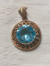 Bijou ancien : pendentif , verre , plaqué or.