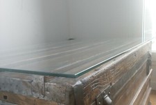 Plateau de verre transparent rectangulaire pour dessus de table basse