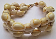 Ancien Bracelet ethnique perles coquillages unique bijou vintage rare 5781