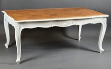 Table De Salle à Manger De Style Régence En Bois Laqué Blanc
