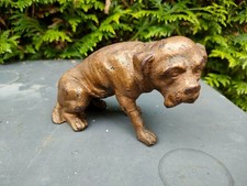 statuette ancienne chien bouledogue boxer fonte