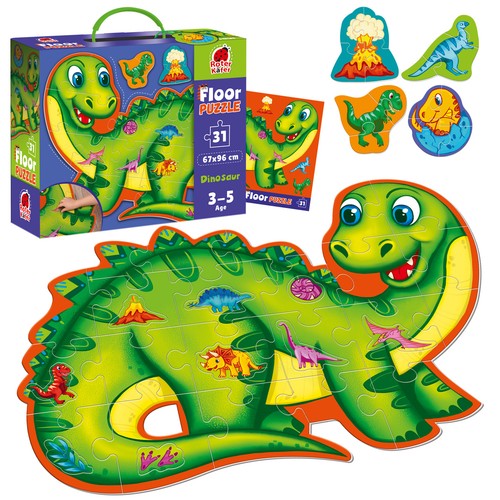 Puzzle sol dinosaures roter - puzzle,