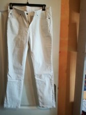 Pantalon toile jean écru  "Penduit". Taille 44.