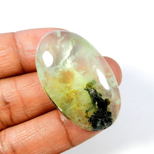 Cabochon rutilé vert - , naturel