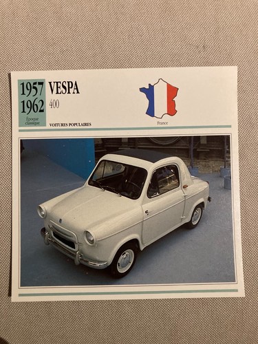 Carte fiche auto - auto, vespa