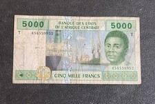 Billet Banque des États de l’Afrique Centrale 5000 Francs Lettre T (Congo) 2002