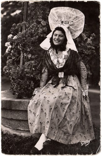 Carte postale costume normand - carte,