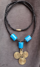 Faience de Quimper  ancien  collier  Bretagne Breton bijoux triskell   .....