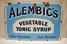 Alembic’S Vegetable Tonic Syrup Vintage Émail Signe Verni Émail Co London Rare