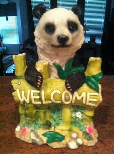 Panda statue figurine tall - statue/figurine,