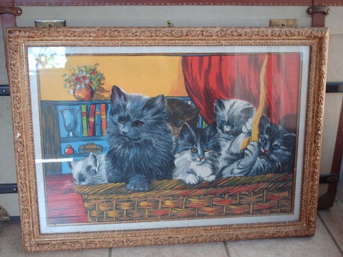 Tableau ancien bois stuque - bois,