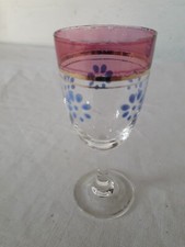 Verre à pied à liqueur émaillé ancien