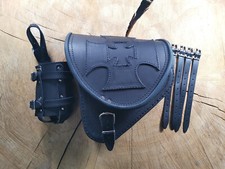 Poche Latérale Maltais Noir Convient pour Harley Davidson Softail Cuir Véritable