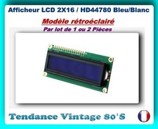 *** LOT DE 1 OU 2 AFFICHEURS LCD BLEU/FOND BLANC AVEC RETROECLAIRAGE/ARDUINO ***