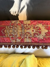 Ancienne Cantonnière De Rideau Lin 1850 Antique Victorian Linen Curtain Valance