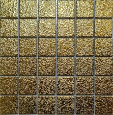 Mosaïque de Céramique Carrelage Uni Or Martelé Miroir Cuisine 10 Surfaces