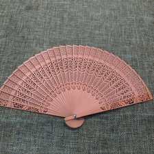 Ancien ventilateur en bois de santal avec sculpture ajourée, ventilateur à...