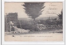 SAINT-REVERIEN : la taille des pavés de gres - tres bon etat