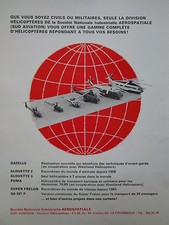 3/1970 PUB SNIAS SUD AVIATION PUMA GAZELLE ALOUETTE SUPER FRELON GAZELLE AD