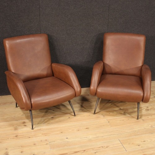Paire fauteuils fausse cuir - fauteuils,