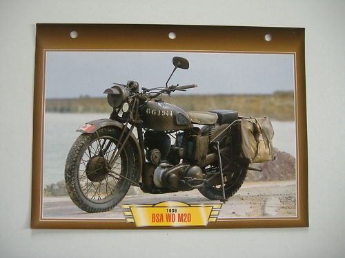 Fiche moto bsa - wd, 1939