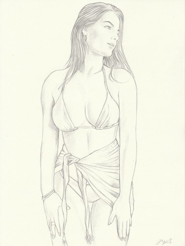 Dessin jeune femme - de, en