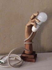 Lampe Main de peintre en bois articulée Ancienne.