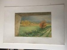 Gouache - paysage - canal -