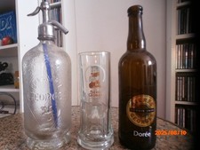 BRASSERIE GEORGES 1 siphon + 1 CHOPE + 1 BOUTEILLE VIDE EN VERRE