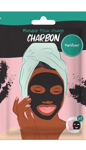 Masque charbon tissu - charbon, purifiant